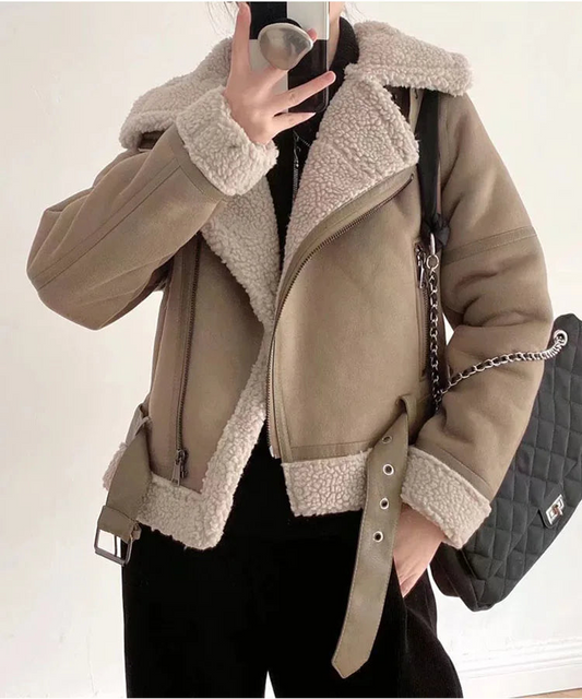 Manteau d’Hiver Effet Daim Femme – Doublure Imitation Fourrure