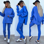 Ensembles décontracté pull ample + pantalons serrés pour femmes