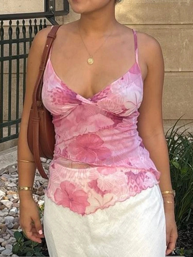 Hauts Sexy à imprimé Floral pour femmes