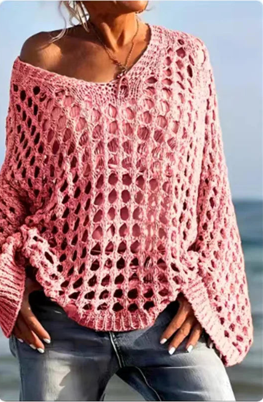 Pull de Plage Ajouré Femme – Maille Légère