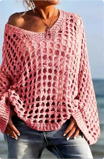 Pull de Plage Ajouré Femme – Maille Légère