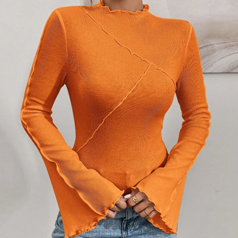 T-shirts unis décontractés et ajustés pour femmes
