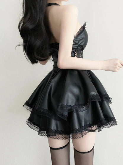 Robe Bustier Moulante Femme – Effet Cuir
