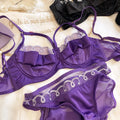 Ensemble soutien-gorge et brassière ajourée sexy en dentelle et culotte pour femmes