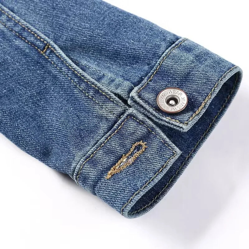 Veste en jean vintage délavé pour femmes