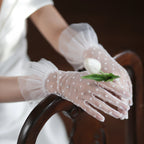 Gants en tulle doux à volants pour femmes