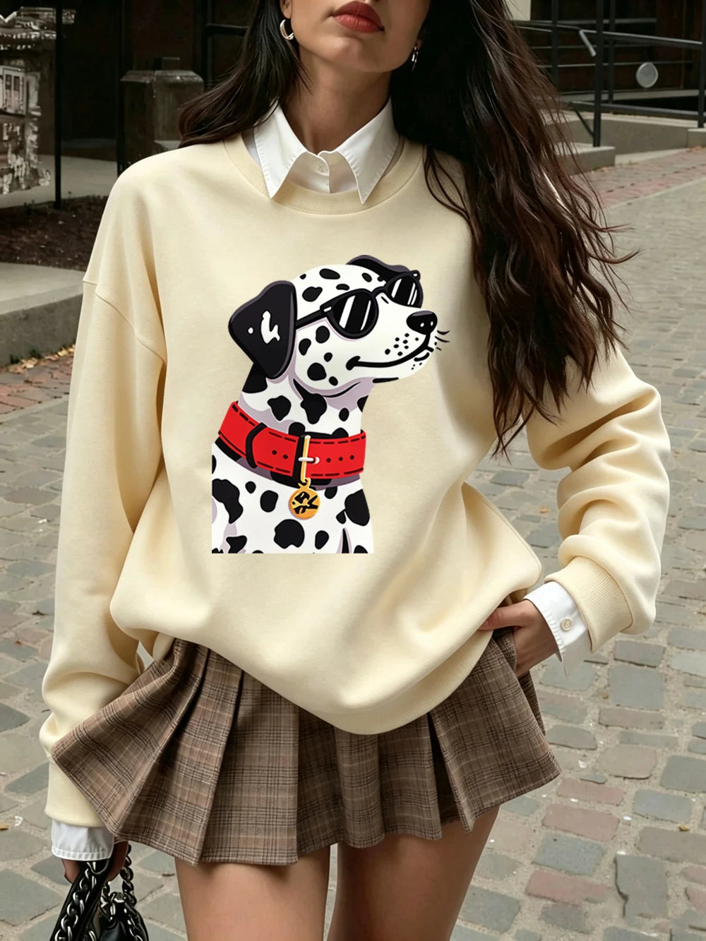 Sweat-shirt à capuche ample et chaud en polaire pour femmes