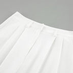 Pantalon blanc taille haute à jambes larges pour femmes