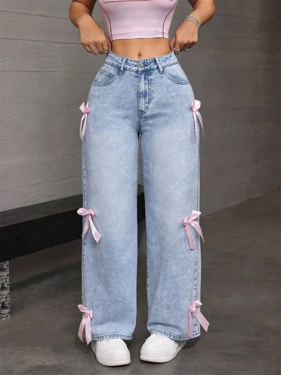 Jean vintage taille haute pour femmes