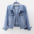 Veste en jean à manches longues pour femmes