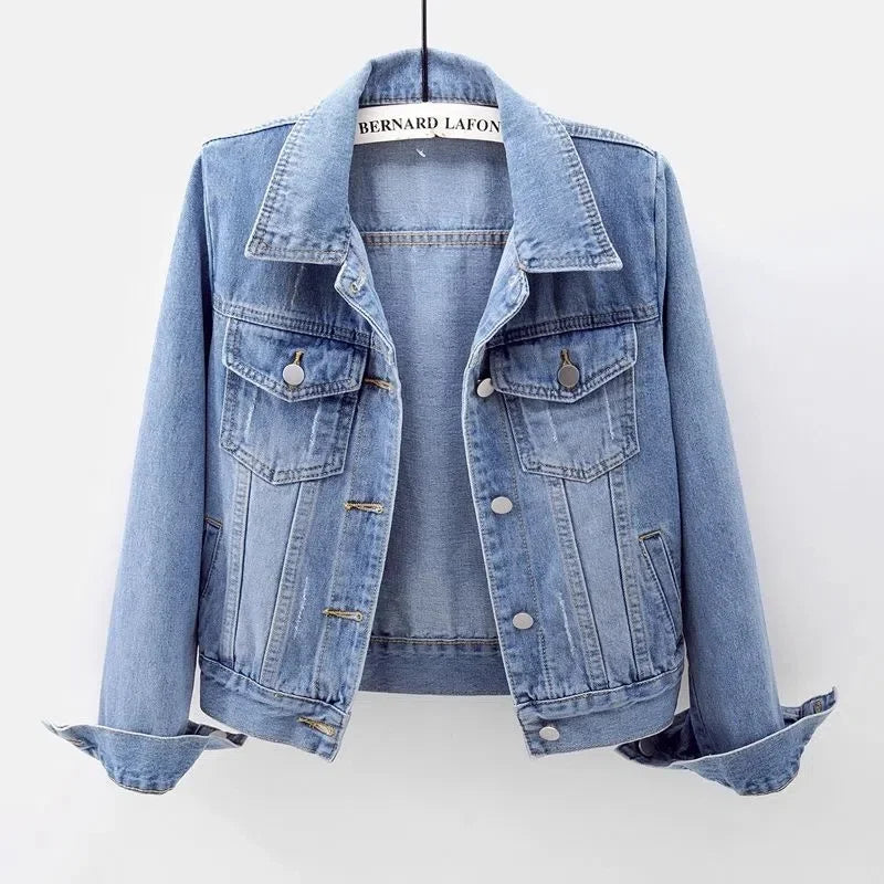 Veste en jean à manches longues pour femmes