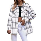 Chemise à carreaux à manches longues pour femmes