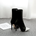Bottes pointues en tissu élastique pour femmes