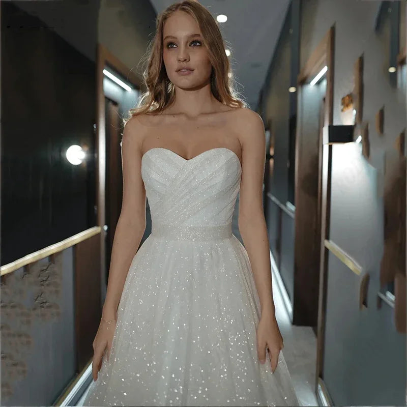 Robe de mariée princesse scintillante pour femmes