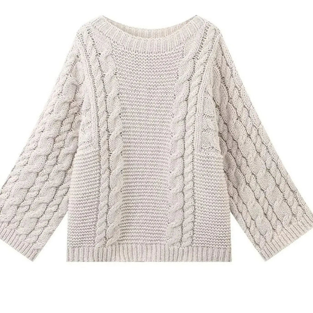 Pull rétro en maille épaisse pour femmes