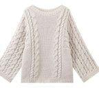 Pull rétro en maille épaisse pour femmes