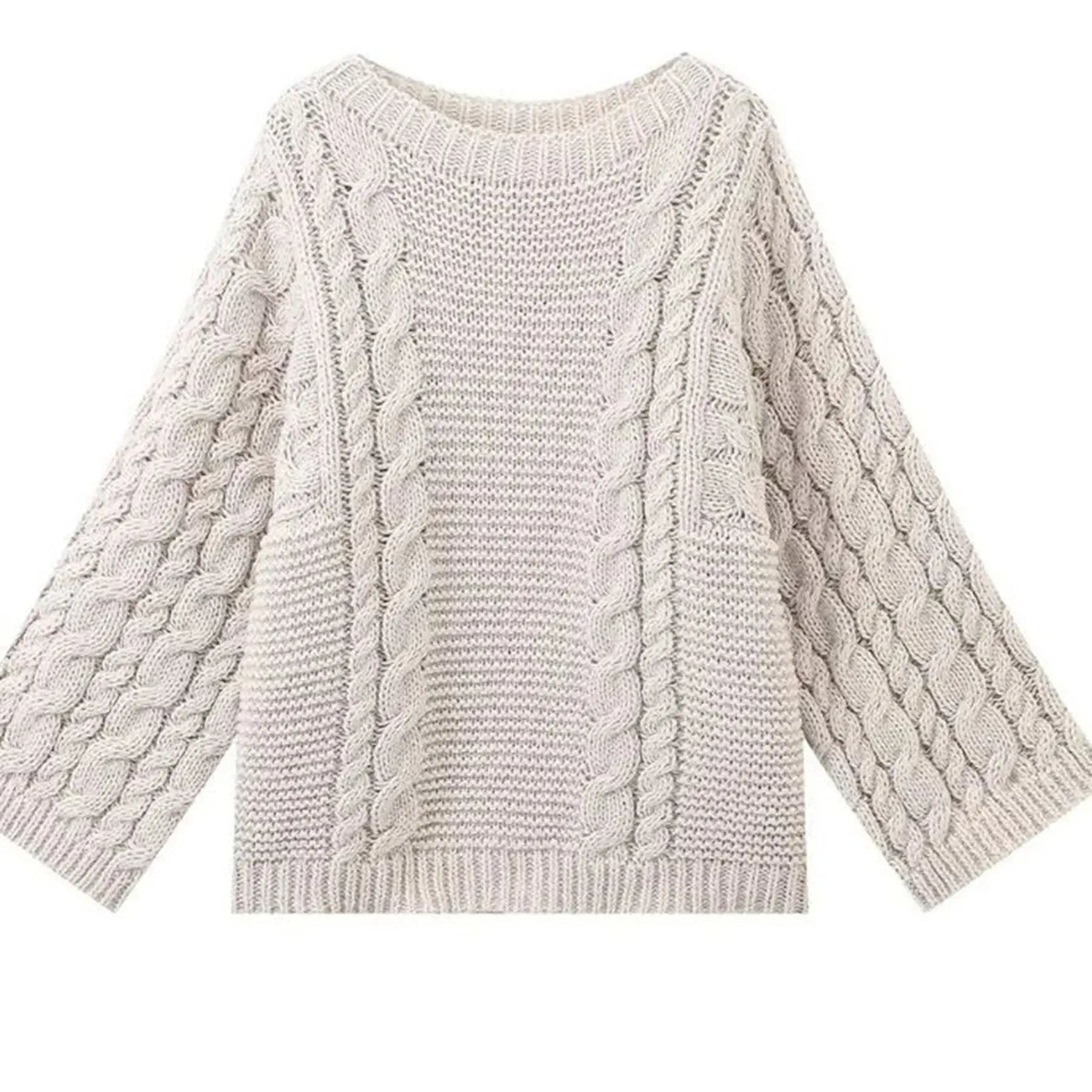 Pull rétro en maille épaisse pour femmes