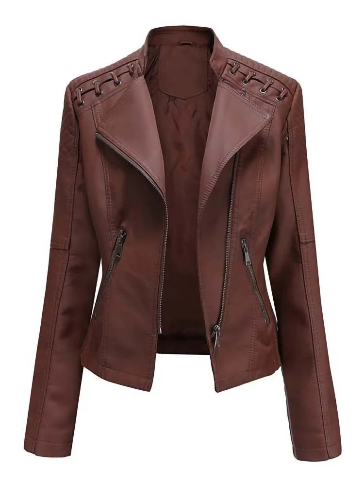 Veste en cuir Slim pour femmes