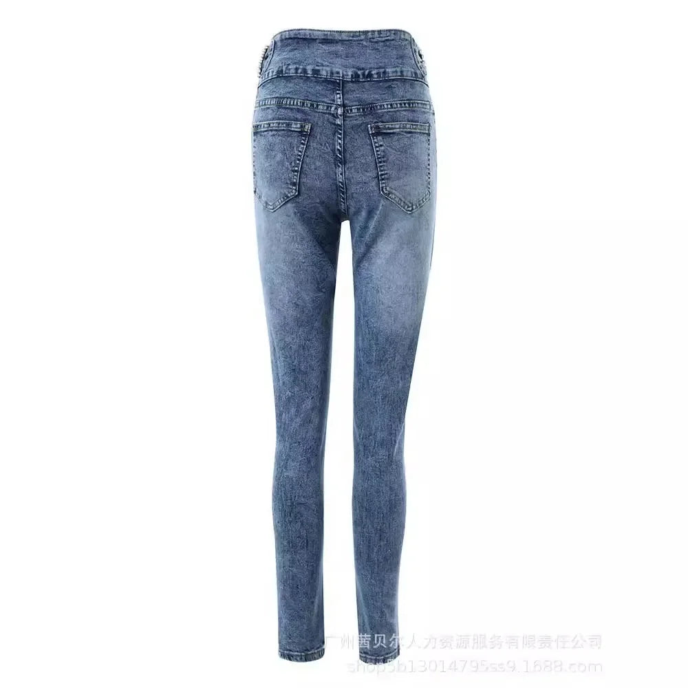 Pantalon crayon en jean pour femmes