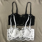 Ensemble de lingerie 3 pièces soutien-gorge + jarretières + string pour femmes