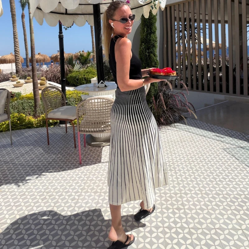 Robe en maille côtelée pour femmes