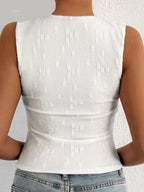 Top court sexy sans manches en dentelle pour femmes