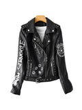 Veste courte en faux cuir Pu pour femmes