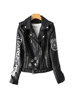 Veste courte en faux cuir Pu pour femmes