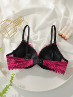 Soutien-gorge en dentelle broderie fleur sexy pour femmes avec anneau en acier rassemblement soutien-gorge push up bandoulière réglable facile à nettoyer soutien-gorge