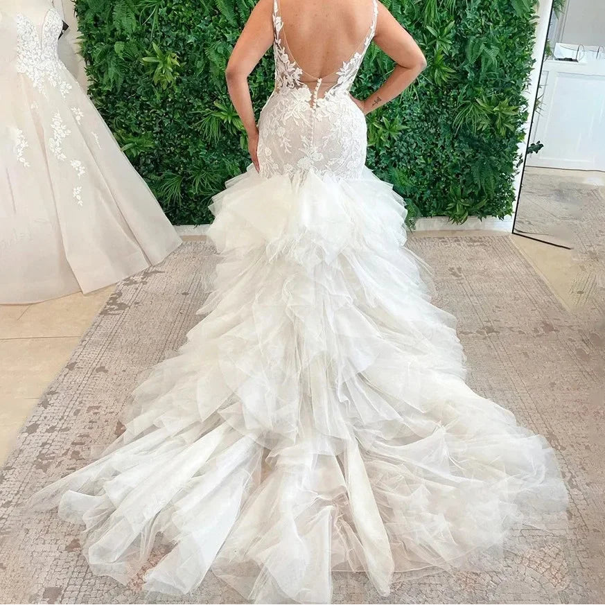 Robe de mariée à plusieurs niveaux pour femmes