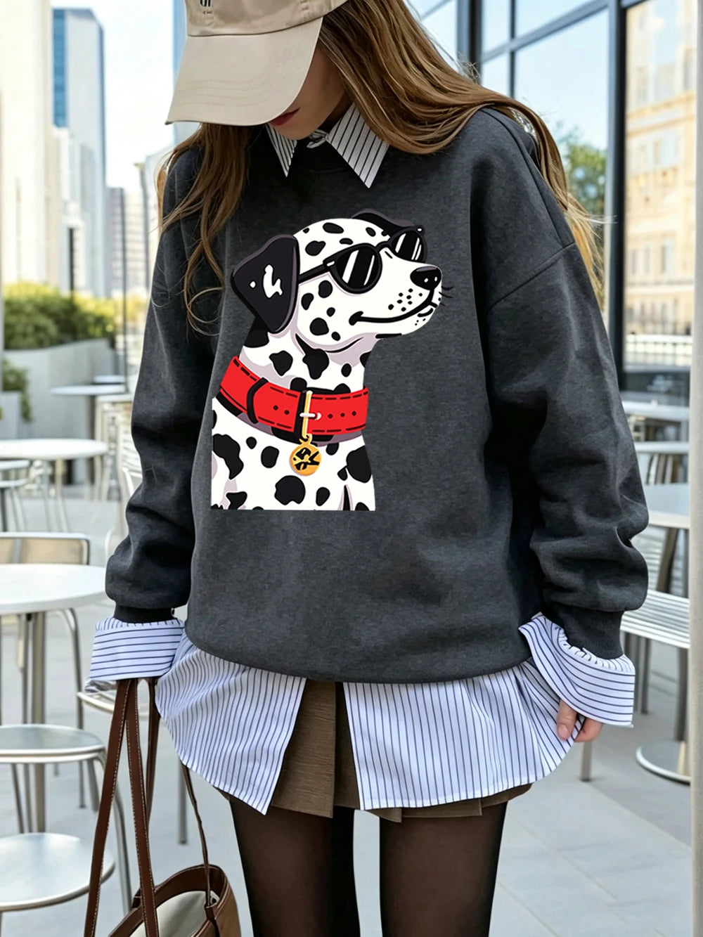 Sweat-shirt à capuche ample et chaud en polaire pour femmes