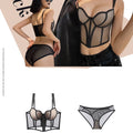 Ensemble soutien-gorge push-up avec dentelle et culotte pour femmes