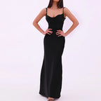 Robe longue en satin pour femmes