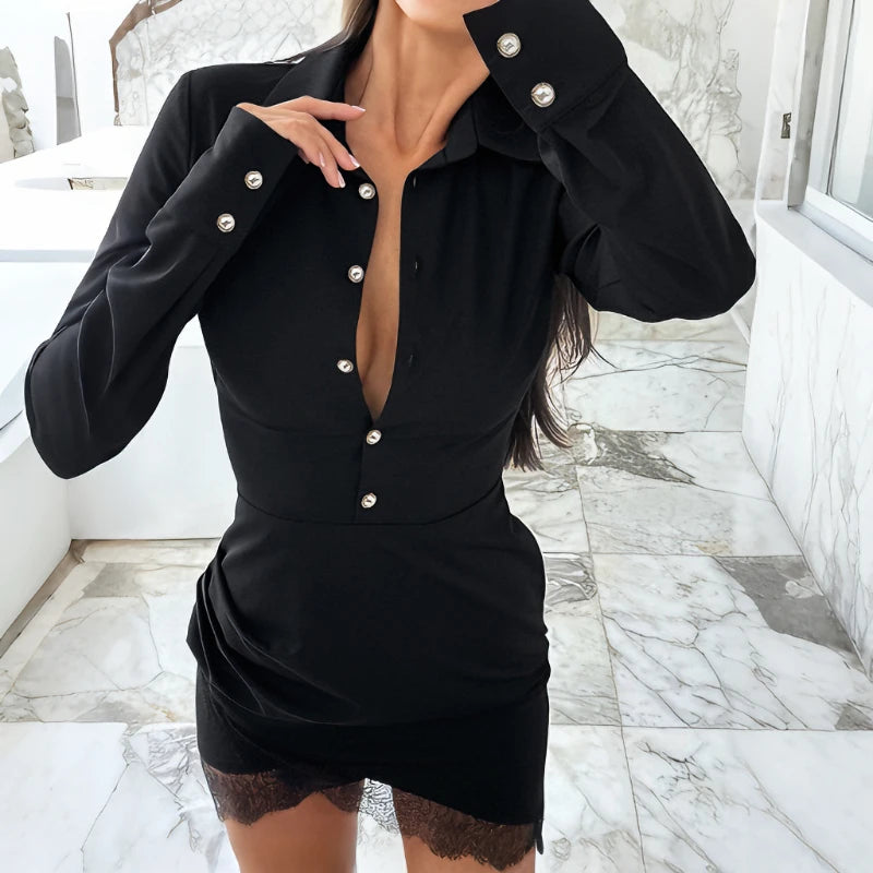 Mini robe avec dentelle pour femmes