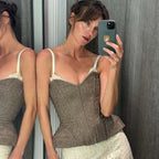 Débardeur corset à fines bretelles pour femmes