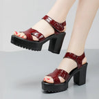 Sandales en cuir véritable pour femmes