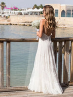 Robe de mariée trapèze en dentelle et Tulle pour femmes