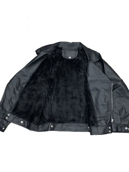 Veste motard femme noire en simili cuir