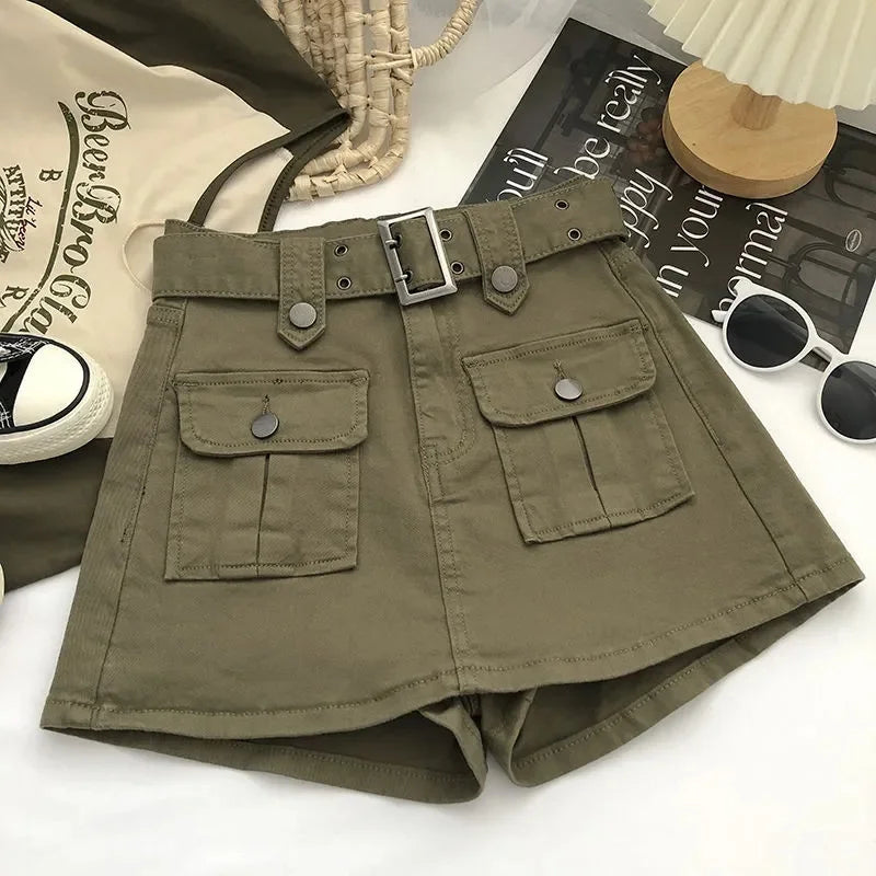Jupe-pantalon en jean de style safari pour femmes
