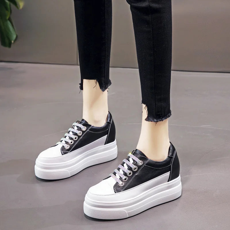 Baskets respirantes en cuir véritable pour femmes