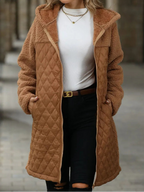 Manteau en peluche avec capuche pour femmes