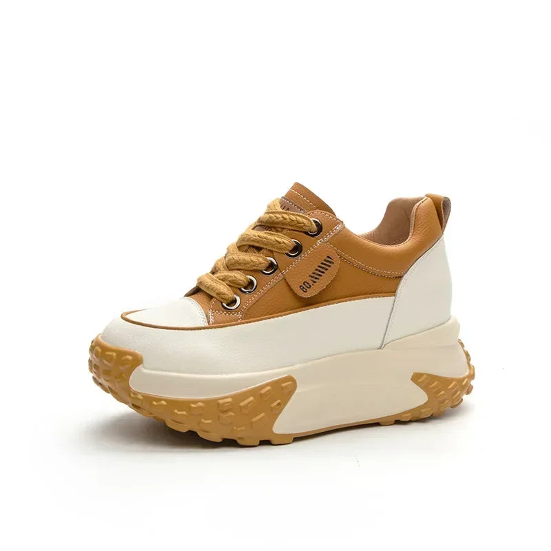 Baskets respirante confortable en cuir véritable pour femmes