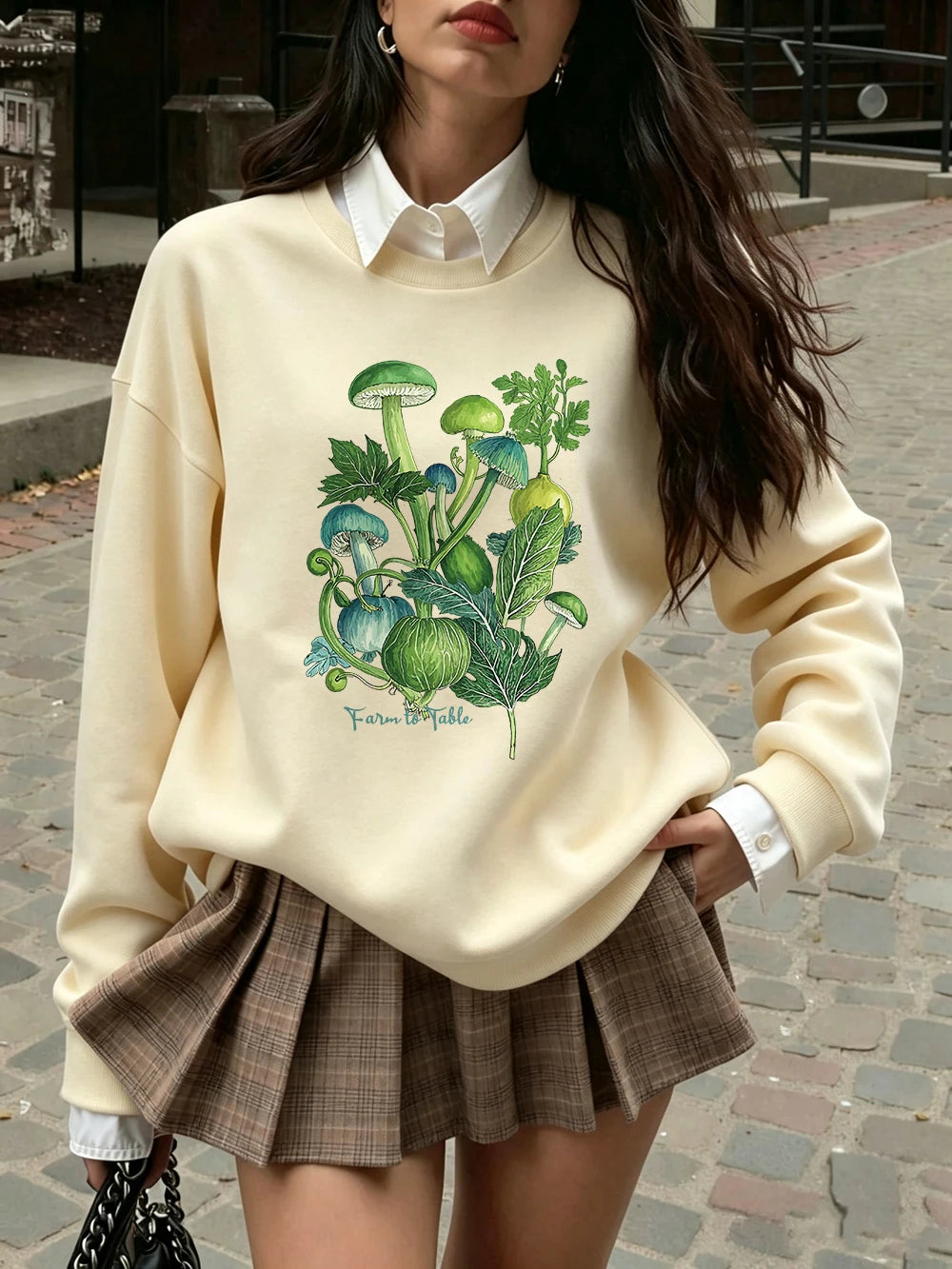 Sweat-shirts imprimés « De la ferme à la table » pour femmes