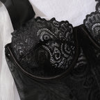 Corset en dentelle brodée de fleurs pour femmes