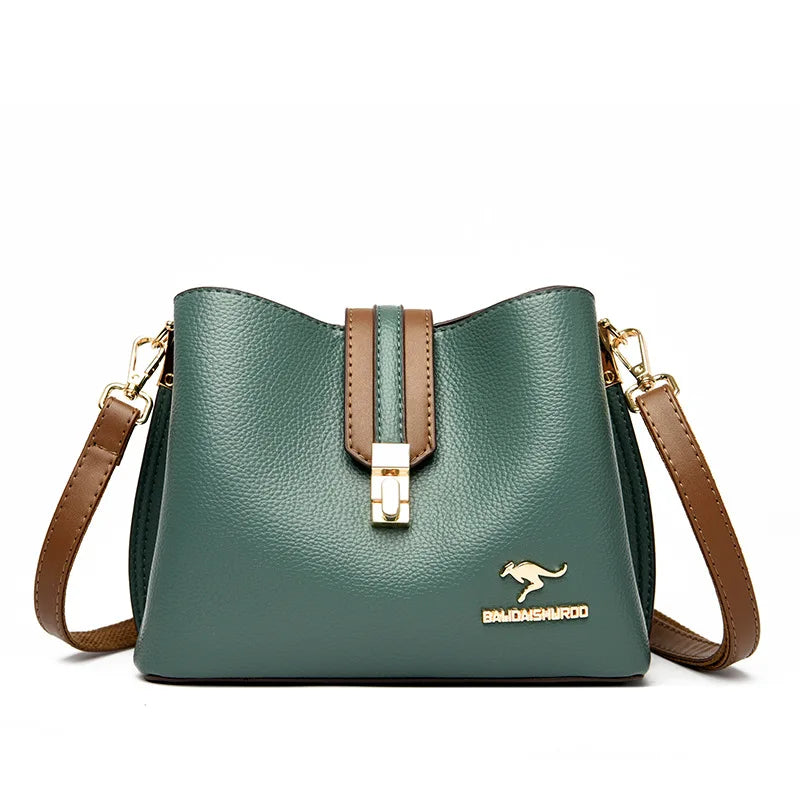 Sac seau en cuir souple pour femmes