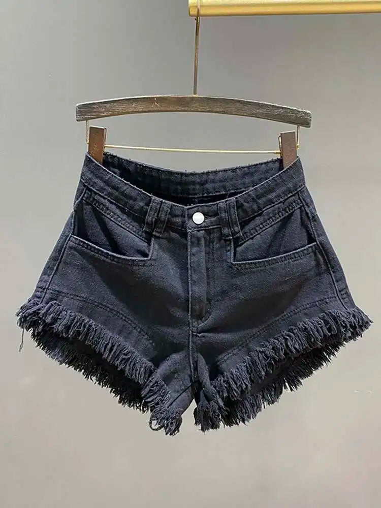 Short en jean vert ligne A pour femmes