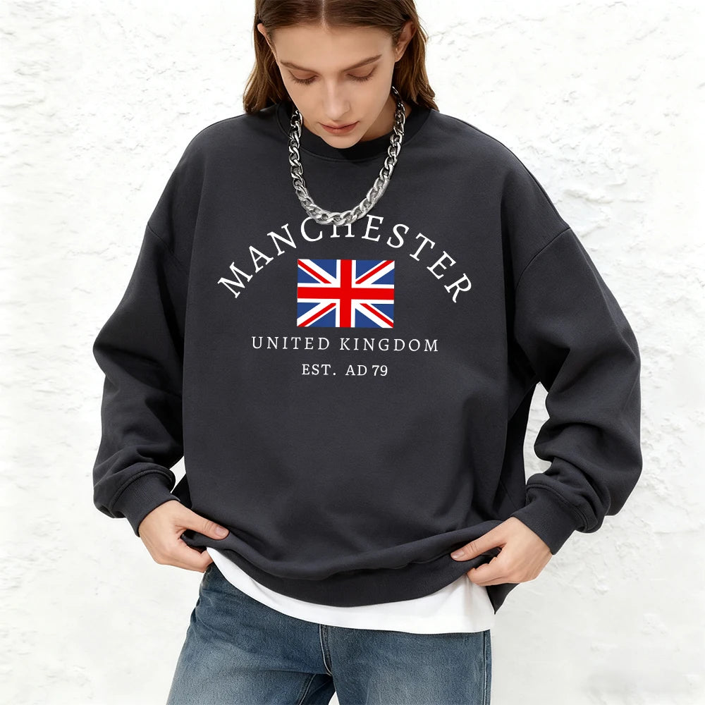 Sweat-shirt à capuche à col ras du cou pour femmes