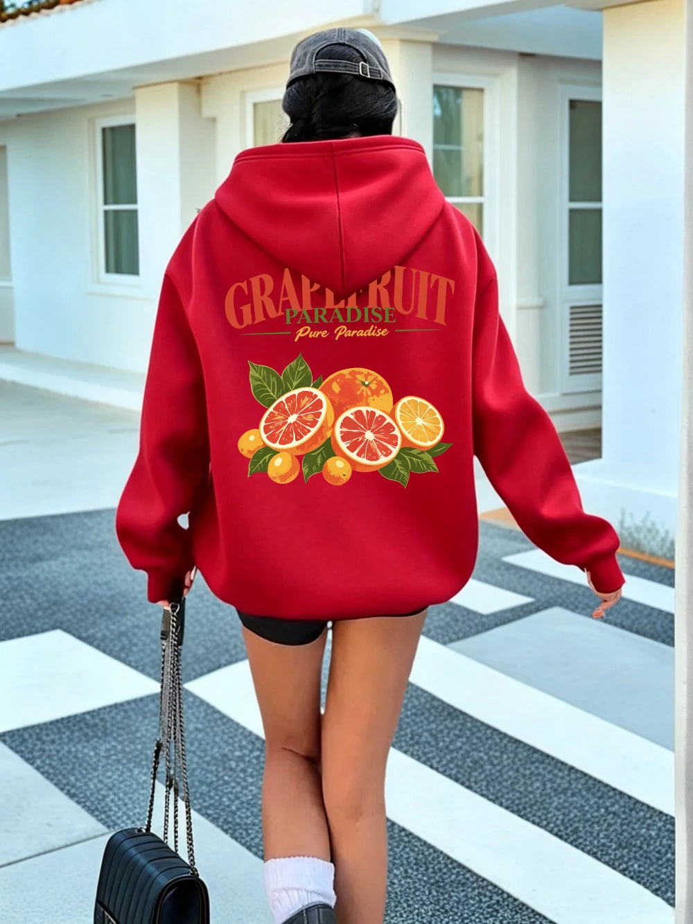 Sweat à capuche Grapefruit Paradise Prints pour femmes