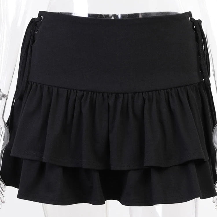 Mini jupe bandage taille haute pour femmes