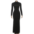 Robe longue moulante à dos nu et lacets pour femmes